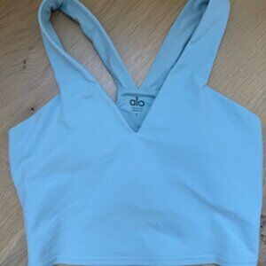 ALO YOGA  Airbrush Real Bra Tank in PALE BLUE. Size: SMALL
